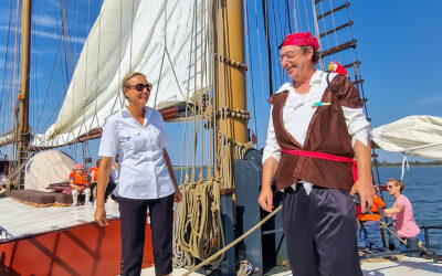 Wir hatten einen tollen Piratenausflug auf dem Segelschiff “Weisse Düne”