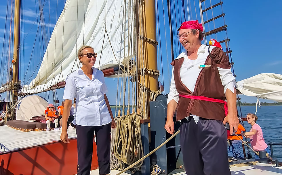 Wir hatten einen tollen Piratenausflug auf dem Segelschiff “Weisse Düne”